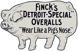 Finck&#39;s Overalls Laser Cut Metal Advertisement Sign - $69.25