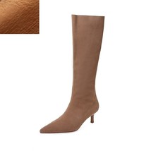 Pointed Toe Slip On Simple  Ladies Shoes Woman Boots Cow Suede Winter Botas Sexy - £110.74 GBP