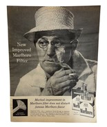 Marlboro Cigarettes Print Ad Vintage 1958 Filter Flower Smoking Tobacco - £11.81 GBP