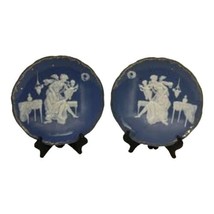 Pate-sur-pate Porcelain Plates. Set of 2 excellent used condition. 8.5 inches - £102.80 GBP