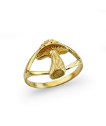 Elegant Gold Mushroom Ring for Women | Nature-Inspired Whimsical Jewelry - $331.65 CAD+
