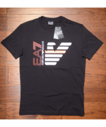 Emporio Armani EA7 $125 Men&#39;s Signature Crew Neck Black Cotton T-Shirt T... - $54.34