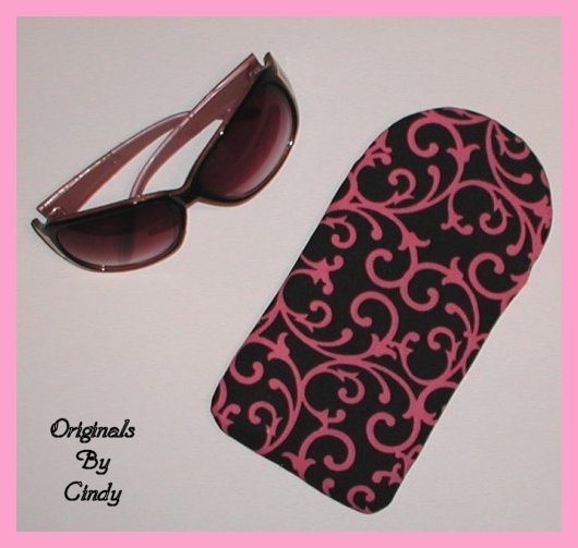 Primary image for Hot Pink And Black Sunglasses Case Thick Padding Big Slip In Sleeve 