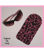 Hot Pink And Black Sunglasses Case Thick Padding Big Slip In Sleeve  - $10.00