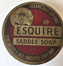 Vintage Esquire Saddle Soap Empty Tin - $8.77