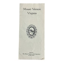 Vintage Mount Vernon Virginia Travel Brochure George Washington Tomb Mansion - £6.28 GBP