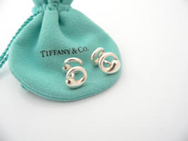 Tiffany &amp; Co Silver Peretti Eternal Circle Cuff Links Cufflinks Gift Pouch Love - £232.75 GBP