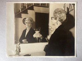 Vintage Photograph Mexican Old Lady Woman Looking in the Mirror from 1950&#39;s - $15.88