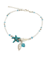 Bohemian Starfish Conch Beaded Charm Anklet Bracelet Beach Summer Boho J... - $9.50