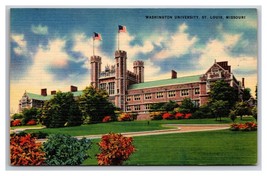 Washington University St Louis Missouri MO UNP Linen Postcard Z2 - £3.09 GBP