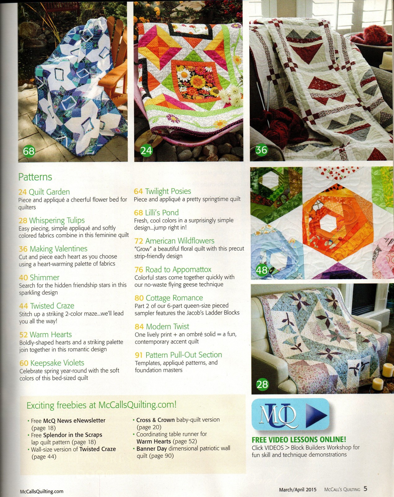 Image 2 of McCall's Quilting Magazine Happy Bright Quilts for Spring Amy Gibson Mini 2015