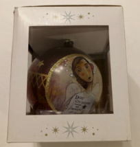 Silvestri Kelly Rae Roberts Red Dear Christmas Angel Glass Ball Ornament 5&quot; - £14.99 GBP