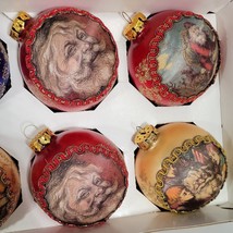 The Masters of Christmas 12 Santas Silk Ornaments 1994 Glass Ball NEW VTG - £33.68 GBP