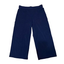 J. Jill Wearever Collection Navy Blue High Rise Wide Leg Crop Pull-On Pants SP - £26.28 GBP