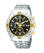 Pulsar Men&#39;s PF8398 Chronograph 50m Quartz Stainless Steel Black Dial Watch - $74.25