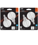 Filament LED Bulb G16.5 E12 60W 2-ct Soft White FEIT ELECTRICBPG1660927W... - $15.58