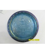 Carnival Glass Independence Hall 8&quot; Plate Blue - £6.94 GBP