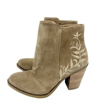 Lucky Brand Boots Suede Embroidered Ankle Boots Heel Leather SZ 7 New SH12 - $47.20