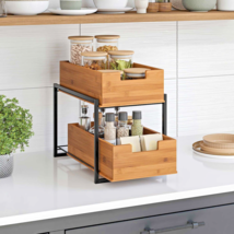 BAMBOO ORGANIZER BATHROOM KITCHEN STORAGE SEVILLE CLASSICS 2 DRAWERS UND... - $50.99