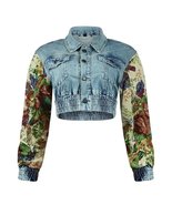 Patchwork Denim Jacket and High-Waist Jeans Set - £81.14 GBP+