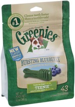 Greenies Dog Dental Treats Teenie Blueberry 1ea/12 oz, 43 ct - £26.86 GBP