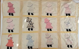 Holly Hobbie Ivory Patchwork Vintage Curtain Panel Cover Sunbonnet Girl ... - £30.35 GBP
