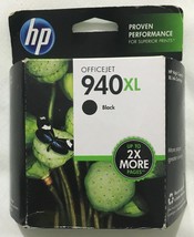 HP 940XL Black High Yield Ink Cartridge 2200pg Yield C4906AN Sealed Retail Box - $11.55