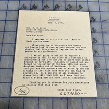 Vintage Letter Beaumont Texas chiropractor 1930s Political H.B. 112 - $41.90