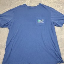 Vineyard Vines Men&#39;s Colorful Tropics Whale Fill Pocket L/S T-Shirt Blue... - $12.36