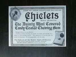 Vintage 1911 Chiclets Minto Covered Candy Coated Chewing Gum Original Ad - $6.64