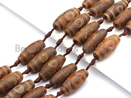 1pc/10pc Natural Tibetan Agate Barrel Beads, Brown Eye Agate beads, Barrel - £2.36 GBP+