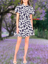 $69 MSK Women's Cotton Printed Short Puff Sleeve Shirtdress Size: M Clas... - $22.28