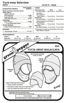 Tuck-Away Balaclava Face Mask Neck Warmer Hat #550 Sewing Pattern Only -- gp550 - £5.59 GBP