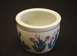 Classic Style Colorful Tulips Small Ceramic Herb Garden Pot Windowsill P... - $12.86