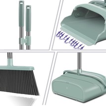 Large Broom and Dustpan Set  Home Self-Cleaning Compact Stiff Broom Long Handle - £18.59 GBP