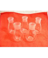 Vintage lot of 5 150ml Short Neck Flat Bottom Boiling Flask Laboratory G... - €21,10 EUR