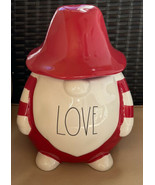 RAE DUNN &quot;LOVE&quot; VALENTINES CERAMIC CANISTER GNOME Cookie Jar NEW 2022 RE... - £27.52 GBP