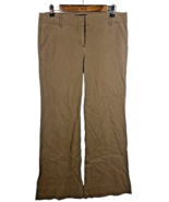 Theory Chino Pants Size 10 Brown Womens Wide Flare Leg Cotton Stretch Wo... - $25.28 CAD