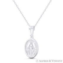 Holy Mother Mary Miraculous Medal Marian Cross .925 Sterling Silver 24mm... - $17.22+
