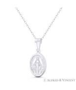 Holy Mother Mary Miraculous Medal Marian Cross .925 Sterling Silver 24mm... - $314.52 MXN+