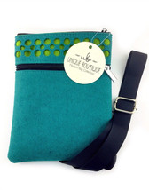 Unique Boutique Mini Crossbody Bag, Textile Green Purse - Cell Phone Cas... - £21.60 GBP
