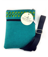Unique Boutique Mini Crossbody Bag, Textile Green Purse - Cell Phone Cas... - £21.15 GBP