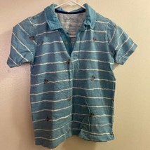 Oshkosh Boys Shirt size 8 blue w/ surfers print - $3.56