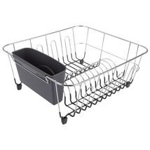 D.Line Small Dish Drainer Chrome/PVC with Caddy - Charcoal - £36.81 GBP