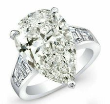 7.50Ct Pear CZ 925 Sterling Silver Engagement Wedding Bridal Valentine&#39;s Ring - £104.75 GBP