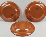 3 Homer Laughlin Wells Art Glaze Rust Luncheon Plates Set Depression Dis... - $59.27