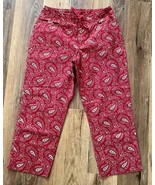 Lauren Ralph Lauren Red Green Cream Paisley Cropped Straight Leg Chinos ... - €25,48 EUR