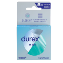 Durex Extra Thin, Transparent Natural Rubber Latex Condoms, Close Fit 3.0ea - £28.23 GBP