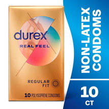 Real Feel Non Latex Condoms, Lubricated Condoms for Men with Skin-On-Skin Feelin - £17.80 GBP