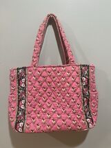 Vera Bradley Pink Pansies Purse Tote Quilted Handbag 10x8” Butterfly Y2K - €17,18 EUR